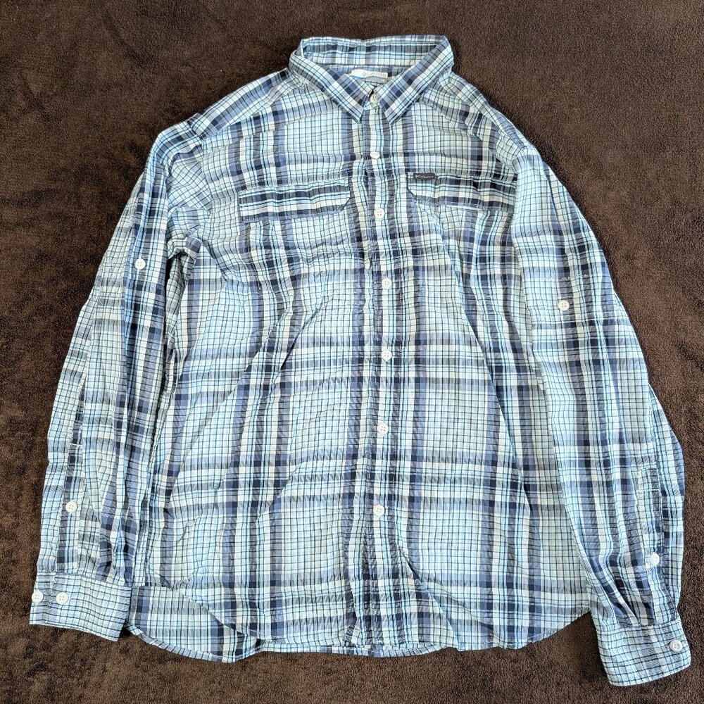 Columbia Silver Ridge 2.0 Long Sleeve Shirt Sky Blue Multi Plaid